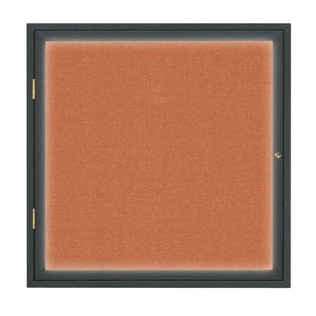 United Visual Products Single Door Slim Enclosed Radius EZ Tack Board, 48"x36", White/White UVRDS48EZ-WHITE-WHITE